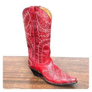 Dan Post Sidewinder Red Leather Boots